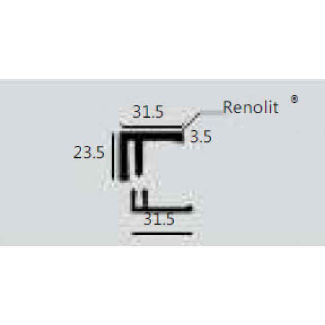 Keralit Basis Abschlußprofil 2807 (Unterteil) - Aluminium
