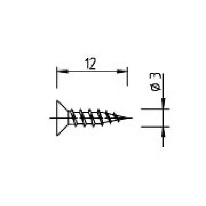 vinyTec Senkkopfschraube V2A 3,0 x 12 mm