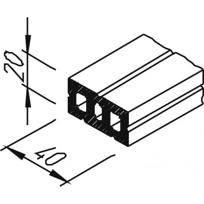 vinyTec PVC-Distanzprofil 20/40 - grau/bunt