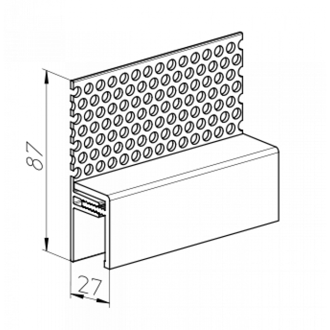 vinyTec Abschlussprofil 87/27 2-teilig