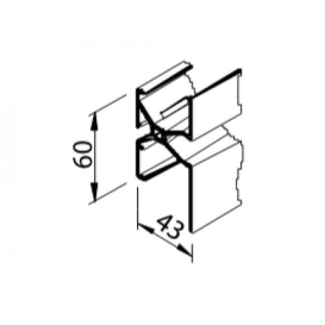 vinyTec X-Profil 43/60 - weiß