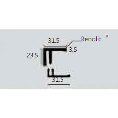 Keralit Basis Abschlußprofil 2807 (Unterteil) - Aluminium