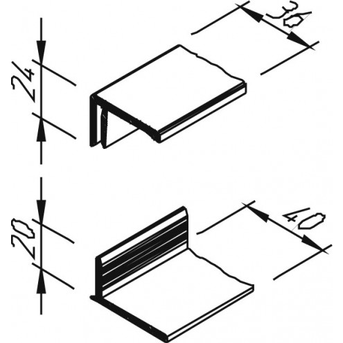 vinyTop U-Profil 2-teilig